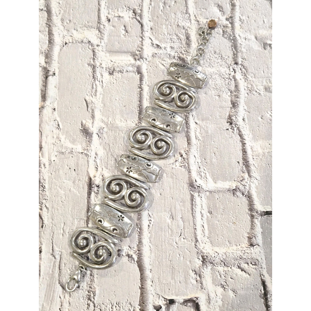 Brighton Pablo’s Passion Silver Filagree Bracelet, Adjustable, GUC - J1
